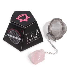 Rose Quartz Raw Crystal Tea Strainer