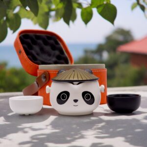 Kung Fu Panda Teapot Set with Two Cups and Travel Case
