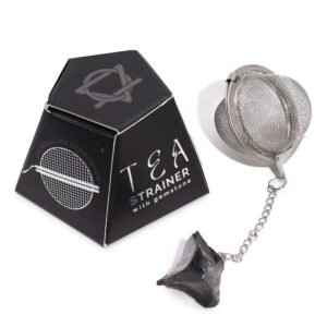 Raw Crystal Gemstone Tea Strainer – Black Obsidian