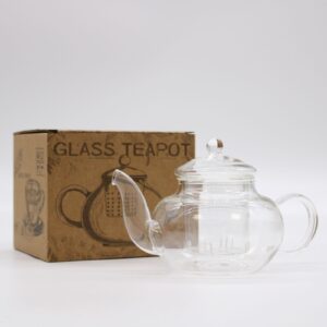 Round Pearl Glass Infuser Teapot 400ml