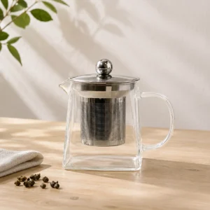 Glass Infuser Teapot, Tower Shape, 350ml