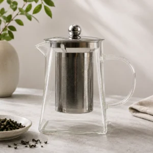 Glass Infuser Teapot, Tower Shape, 750ml