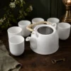 Classic White Herbal Teapot Set