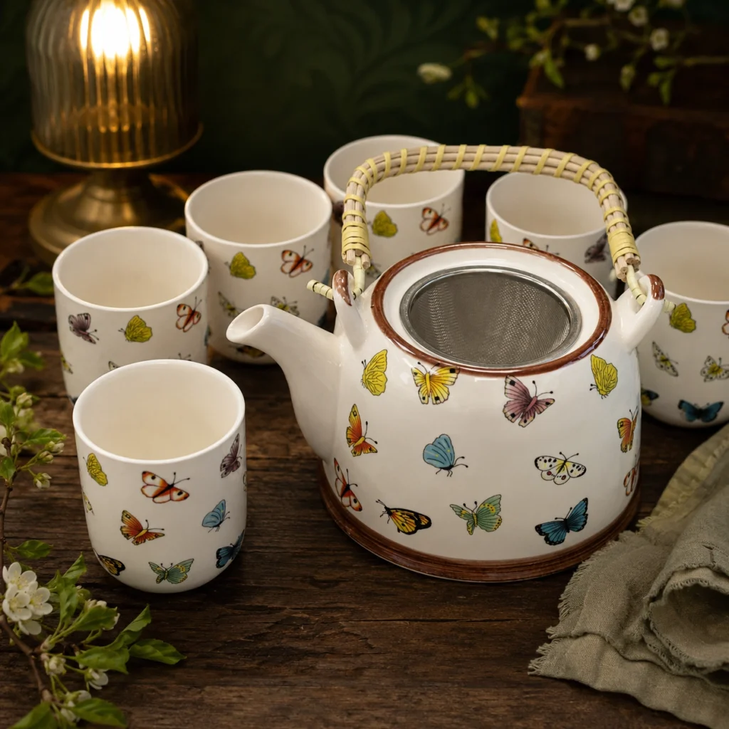 Butterflies Herbal Teapot Set