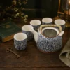 Blue Pattern Herbal Teapot Set