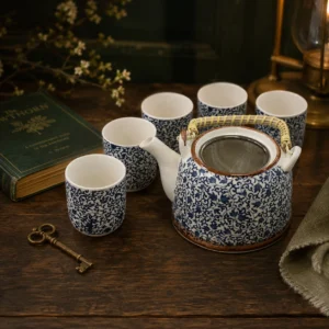 Blue Pattern Herbal Teapot Set