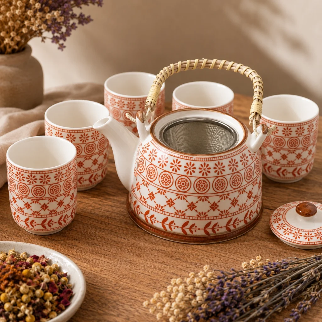 Amber Herbal Teapot Set