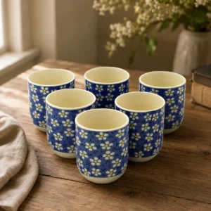 Herbal Tea Cups - Blue Daisey - Set of 6