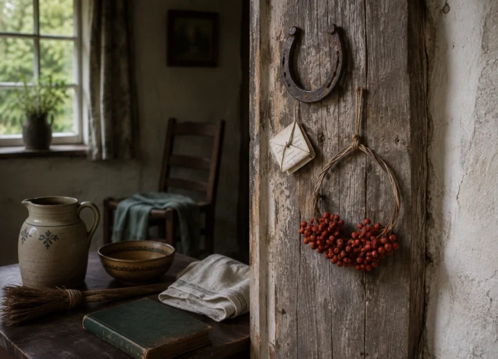 Folk magic in Britain shown through old charms, candles, herbs and protective household objects